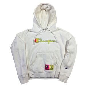 Champion Reverse Weave Hoodie Sweatshirt White Small Athleisure Streetwear Retro